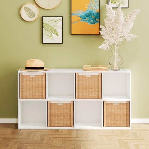 Wooden 8 Cube Storage Organizer with Closed Back Panel (8 Count)
