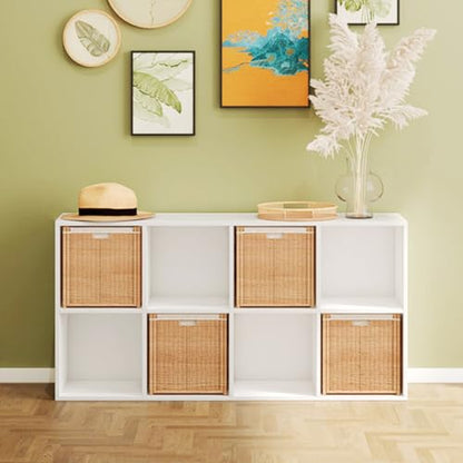 Wooden 8 Cube Storage Organizer with Closed Back Panel (8 Count)
