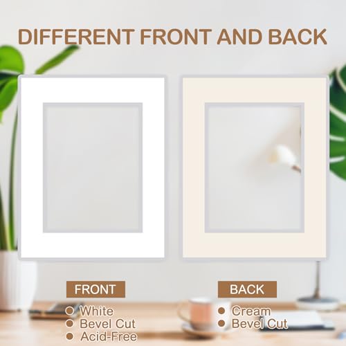 15 Pack White Picture Mats 8.5x11 for 6x8 Photos