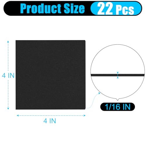 22 PCS Adhesive Foam Padding Sheets Closed Cell Neoprene Foam Sheet 1 (22 Count)