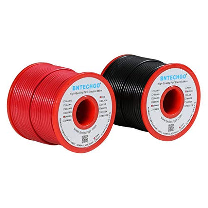 24 Gauge PVC 1007 Solid Electric Wire Red and Black Each 100 ft 24 AWG 1007 Hook Up Tinned Copper Wire