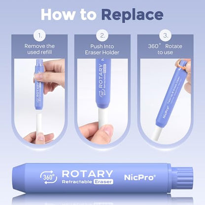 5+1 Pack Rotary Retractable Erasers (6 Count)