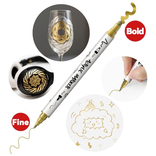 4 Silver and 4 Gold Paint Markers Bold and Fine Dual (8 Count)