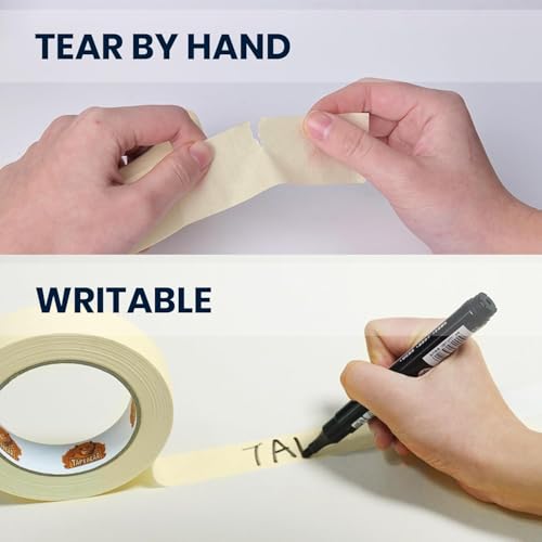 General Purpose Masking Tape Beige White 1" x 60Yards x 6Rolls (6 Count)