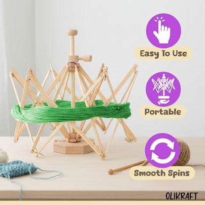 Wooden Reverse Umbrella Yarn Swift