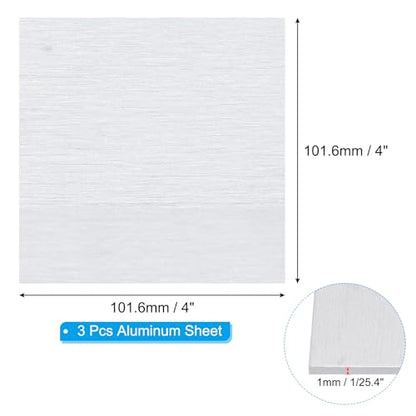 6061 T651 Aluminum Sheet Metal 4 x 4 x 1 (3 Count)