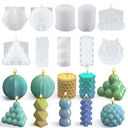 10 Pcs Geometric Candle Mold (10 Count)