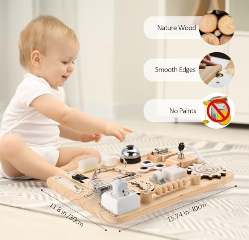 Large Wooden Busy Board for Toddlers