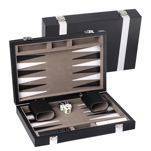 GSE Premium Leather Backgammon Board Game Set