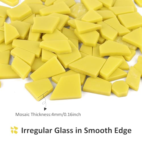 Yellow Glass Mosaic Tiles for Crafts Bulk (7.05 Ounce)