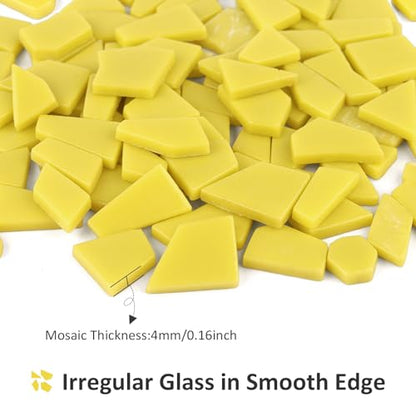Yellow Glass Mosaic Tiles for Crafts Bulk (7.05 Ounce)