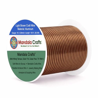 16 Gauge Light Brown Anodized Aluminum Craft Wire (100 Foot)