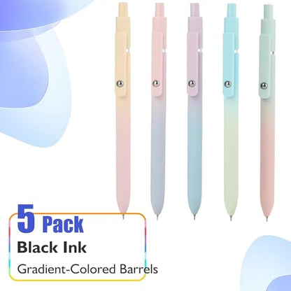 5Pcs 0.5mm Black Ink Gel Pens (5 Count)