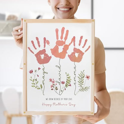 Mother's Day Handprint Art Personalized Grandma's Garden Crafts For Grandma From Kids