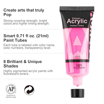 Neon Acrylic Paint Set (5.68 Fl Oz)