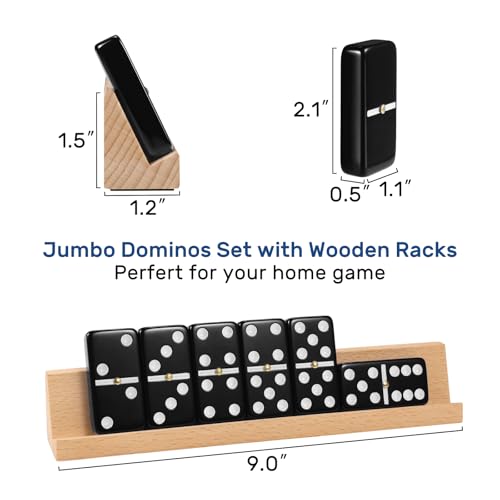 Jumbo Dominos Set for Adults with 4 Wooden Racks