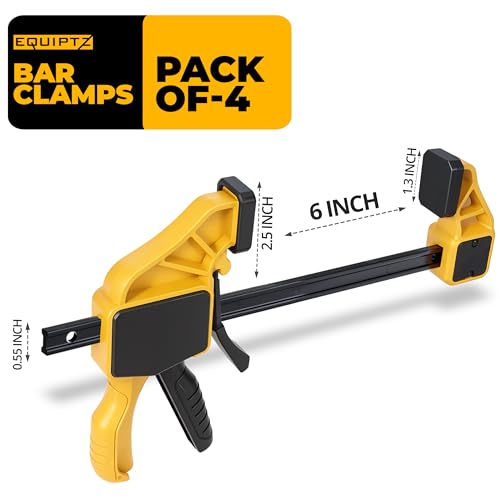 6 inch Bar Clamps for Woodworking (4 Count)