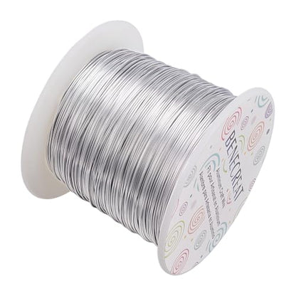 22 Gauge Silver Aluminum Wire 850FT Decor Jewelry Craft Wire Beading Floral Aluminum Craft Wire for Gem Wrapping (850 Foot)