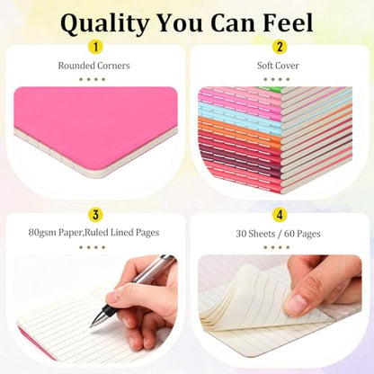 100 Pack A5 Composition Notebooks Bulk 5"x8" Notebooks Vivid Color (100 Count)