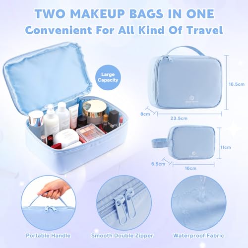 Makeup Bag for Teen Girls with Makeup Travel Organizer (16 Ounce)