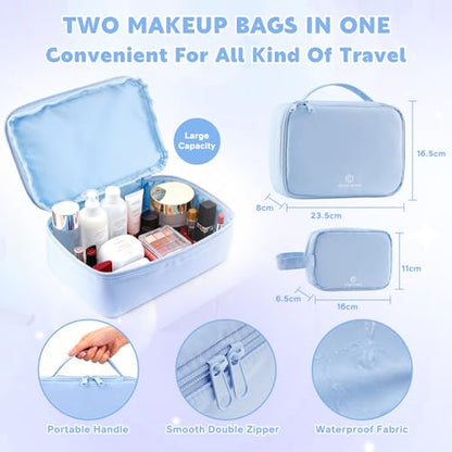 Makeup Bag for Teen Girls with Makeup Travel Organizer (16 Ounce)