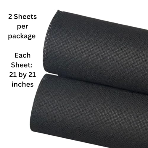 2 Sheets of Black 14 Count Aida Cloth