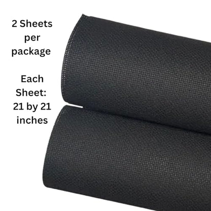 2 Sheets of Black 14 Count Aida Cloth