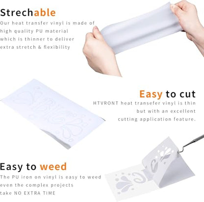 White HTV Heat Transfer Vinyl Bundle