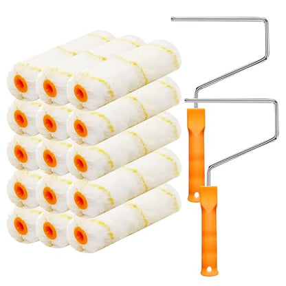 15 Pcs Paint Roller Cover with 2 Frame Set
