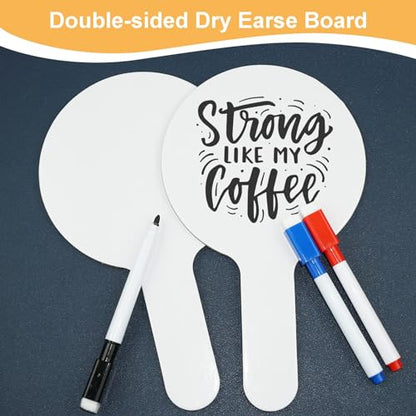 33Pcs Dry Erase Answer Paddles with Markers Thickened Handheld Double Sided Paddles Mini White Boards Small Dry Erase Signs Auction Paddles for Students Classroom Bidding Voting Games (33 Count)