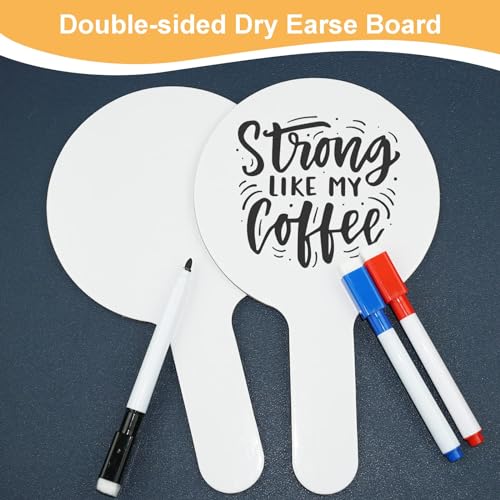18Pcs Dry Erase Answer Paddles with Markers Thickened Handheld Double Sided Paddles Mini White Boards Small Dry Erase Signs Auction Paddles for Students Classroom Bidding Voting Games (10 Count)