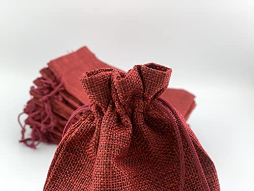 Pack of 25 Burlap Gift Bags with Drawstring Linen Jewelry Pouches Wedding Hessian Jute Bags for Birthday Jewelry and Treat Pouches Party Wedding Favors Gift Art and DIY Craft