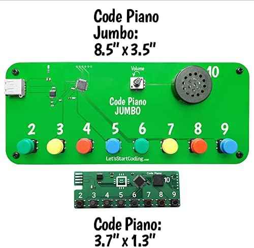 Code Piano Jumbo STEM Coding Toy for Kids 8-12+ and Teens. Learn Real C++ Coding Skills. Includes 20+ Online Projects in Typed Programming. Boys & Girls Create Songs & Sound Effects.