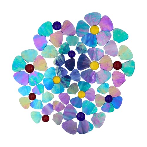 Iridescent Flower Mosaic Tiles