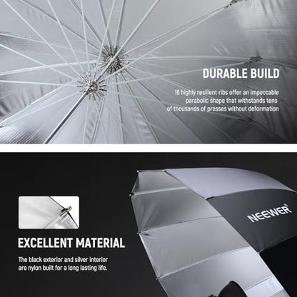 180cm Parabolic Reflective Umbrella Photography with Silver Interior