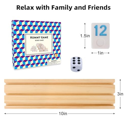 Upgraded Rummy Cube Game with 106 Large Number Rummy Tiles Set (106 Count)