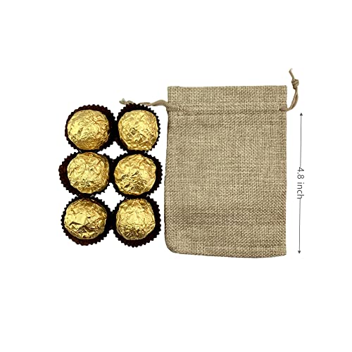 Pack of 25 Burlap Gift Bags with Drawstring Linen Jewelry Pouches Wedding Hessian Jute Bags for Birthday and Treat Pouches Party Wedding Favors Gift