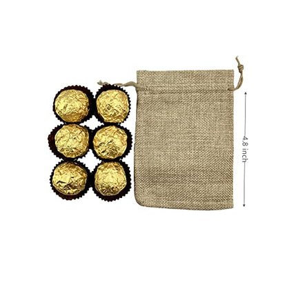 Pack of 25 Burlap Gift Bags with Drawstring Linen Jewelry Pouches Wedding Hessian Jute Bags for Birthday and Treat Pouches Party Wedding Favors Gift