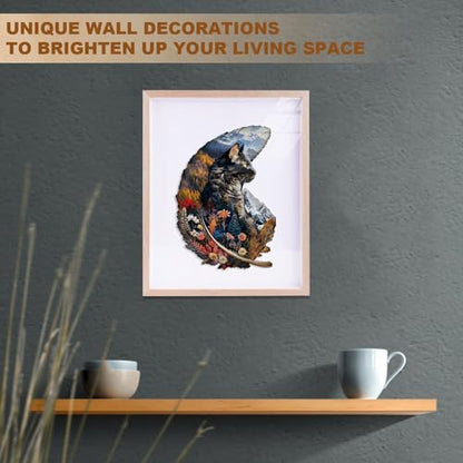 Feather Cat Puzzles Adults Gifts Wooden 140 Pieces 11.4 * 8.0in
