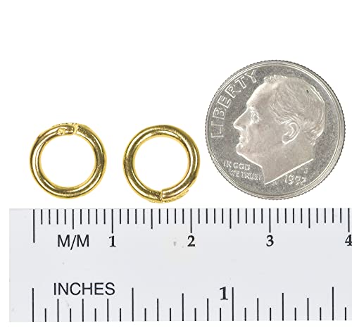 2 14K GP Sterling Silver10mm Locking Round Crimp Interior Diameter 6.5mm Exterior Diameter Jump Ring Set 1 (2 Count)