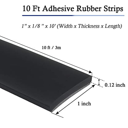 Neoprene Rubber Strips with Adhesive Backing Rubber Sheets (10 Foot)