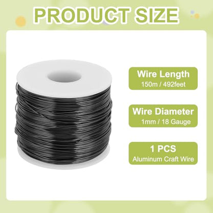 18 Gauge Anodized Aluminum Craft Wire Bendable Bonsai Training Wire 492 Feet 1mm for Sculpting Crafts Wreath Floral Beading Jewelry Making