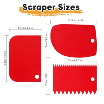 5 Pcs Palette Knife Painting with 3 Plastic Scrapers (5 Count)