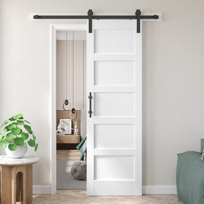 26x84 inch White Sliding Barn Door with Hardware