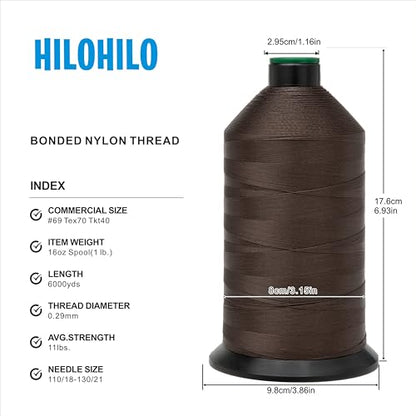 Extra Strong Bonded Nylon Thread #69 Tex70 (18000 Foot)