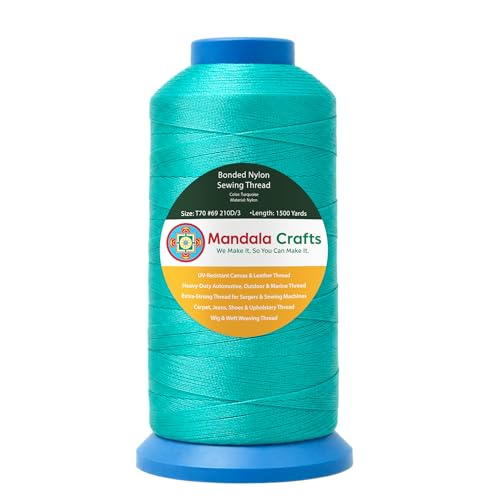 Size 69 210D T70 Turquoise Bonded Nylon Thread (4500 Foot)