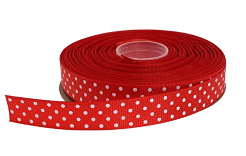 Polka Dot Grosgrain Ribbon 25 Yard Each Roll 100% Polyester (75 Foot)