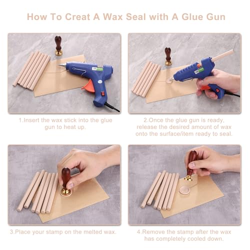 15Pcs Nude Glue Gun Sealing Wax Sticks for Wax Seal Stamp (15 Count)