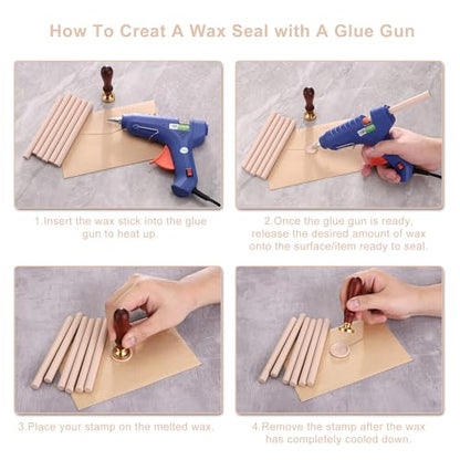 15Pcs Nude Glue Gun Sealing Wax Sticks for Wax Seal Stamp (15 Count)