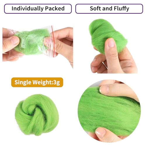 100 Colors Needle Felting Wool Roving